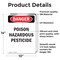Signmission Poison Hazardous Pesticide Danger Sign, Vinyl Decal, 10in W x 14in L, 2PK OS-2PACK-DS-D-1014-V-1979 - alternate 6